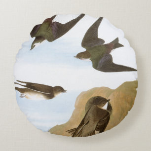 Audubon: Swallows Round Pillow