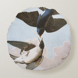 Audubon: Tree Swallow Round Pillow