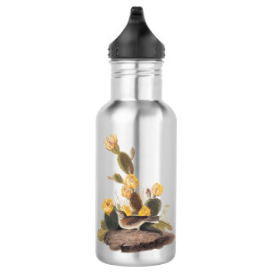 Audubon Vesper Sparrow and Prickly Pear Cactus 532 Ml Water Bottle