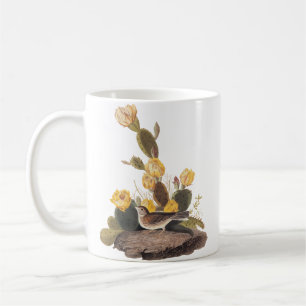 Audubon Vesper Sparrow and Prickly Pear Cactus Coffee Mug