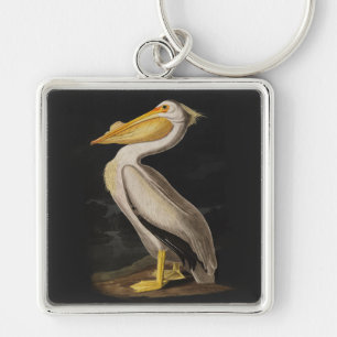Audubon White Pelican Print Keychain