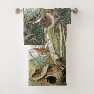 Audubon Wren & Finch Birds Wildlife Bath Towel Set