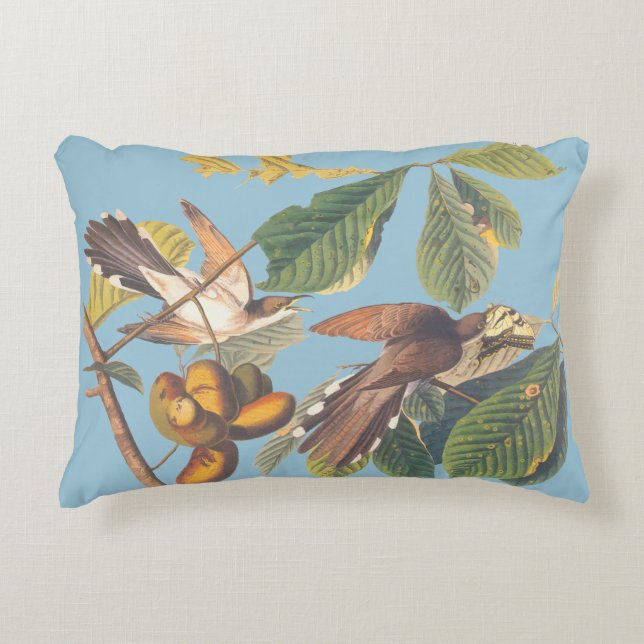 Audubon Yellow Billed Cuckoo Accent Pillow (Front)