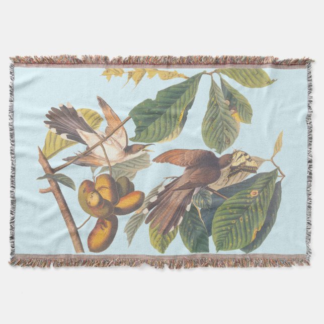 Audubon Yellow Billed Cuckoo Throw Blanket (Front)