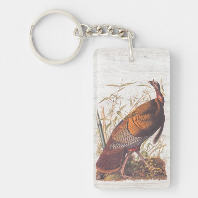 Audubon's Birds of America Wild Turkey Autumn Bird Keychain (Front)