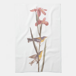 Audubon's Blue Yellow-Back Warbler Kitchen Towel