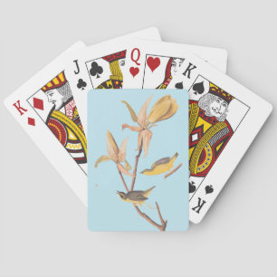 Audubon's Kentucky Warbler Bird Pair with a Spider Playing Cards