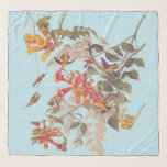 Audubon's Ruby Throated Hummingbirds and Flowers Scarf<br><div class="desc">Audubon Ruby Throated Hummingbirds feasting on nectar from red,  orange,  and yellow trumpet flowers. Vintage art reproduction of a John James Audubon original art. Plate forty-seven of Audubon Birds of America series.</div>