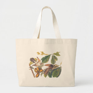 Audubon's Yellow-Billed Cuckoo Birds in Fruit Tree Large Tote Bag