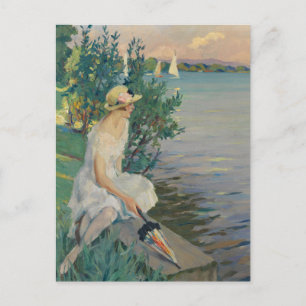 Auf der Seemauer   Edward Cucuel Postcard