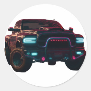 Aufkleber Dodge TRX Neon Truck Classic Round Sticker