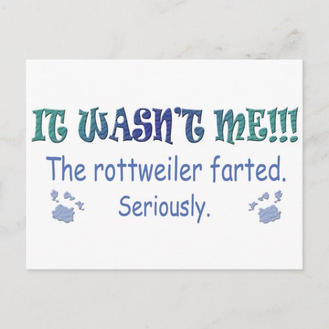 aug315fartRottweiler.jpg Postcard (Front)