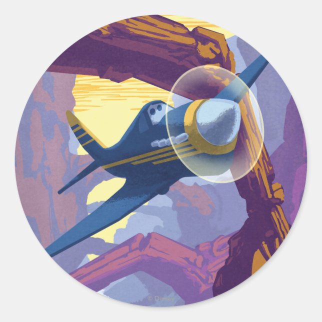 Augerin Canyon Illustration Classic Round Sticker (Front)