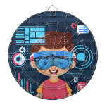 Augmented Reality Dartboard<br><div class="desc">A cartoon boy with light skin and brown hair, wearing a virtual reality headset.</div>