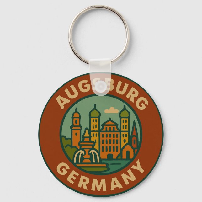 Augsburg Germany Cityscape Keychain (Front)