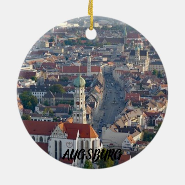 Augsburg Germany Scenic Vacation Ornament (Back)