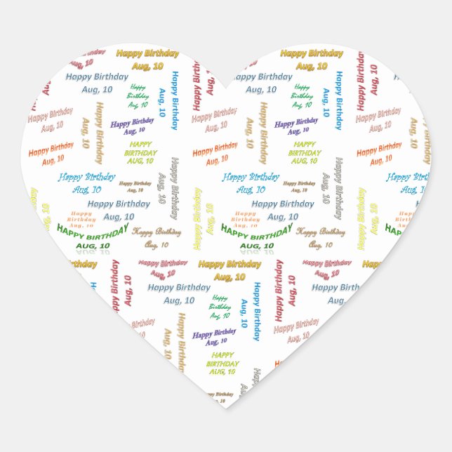 August, 10 Birthday Sticker (Front)