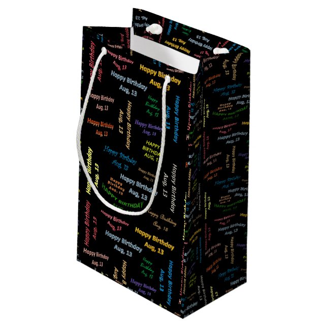 August, 13 Birthday Gift Bag (Back Angled)