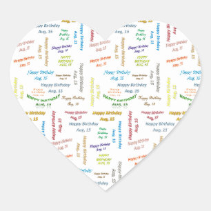 August, 15 Birthday Sticker