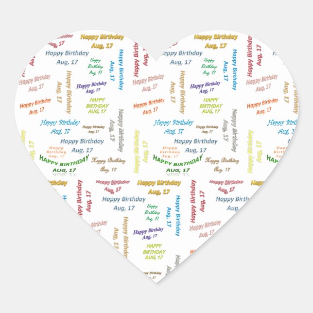 August, 17 Birthday Sticker (Front)