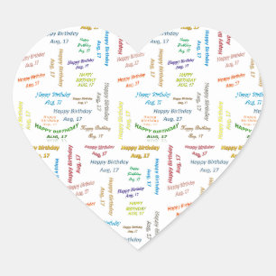 August, 17 Birthday Sticker
