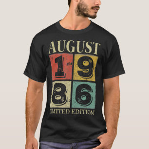August 1986 35th Year Old Birthday Gift For Men Wo T-Shirt