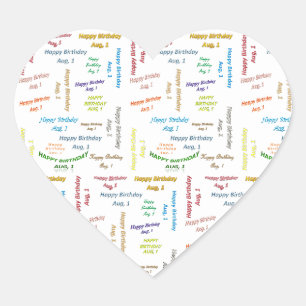 August, 1 Birthday Sticker