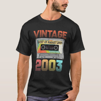August 2003 18Th Birthday Retro Vintage 2003 Birth T-Shirt