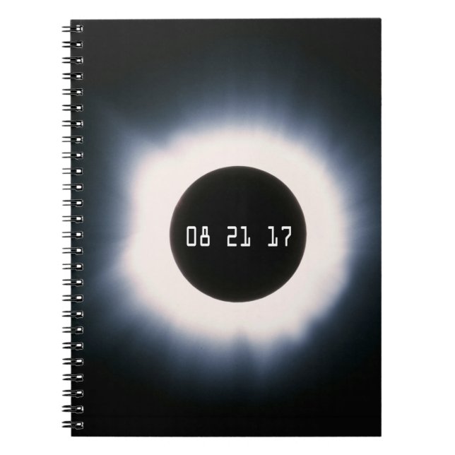 August 2017 Total Solar Eclipse in Black and White Notebook (Front)