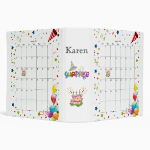 August 2022 Calendar Happy Birthday Binder 