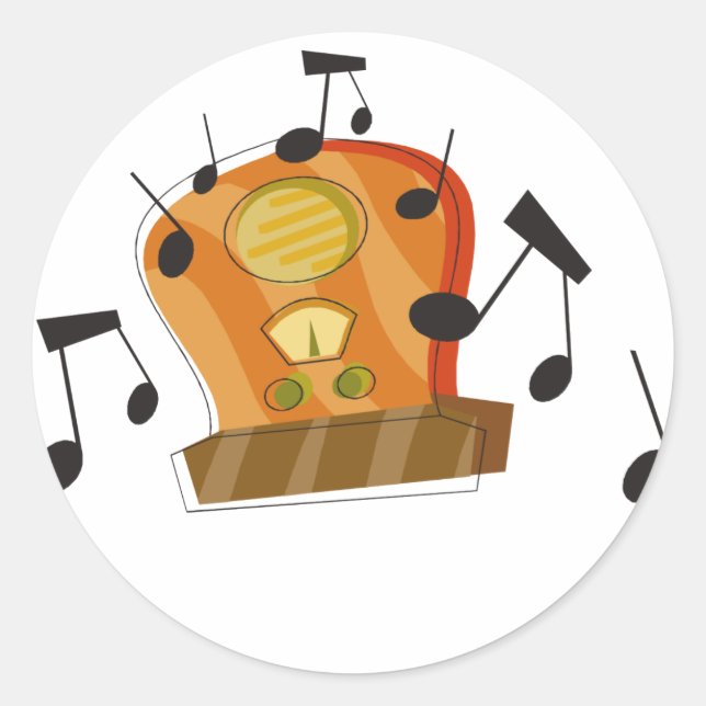 August 20th, National Radio Day Classic Round Sticker (Front)