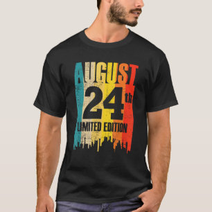 August 24 Limited Edition Month 8 24th Day Retro V T-Shirt
