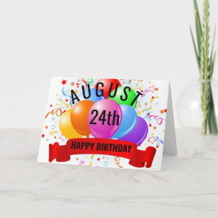 August 24th Birthday Card