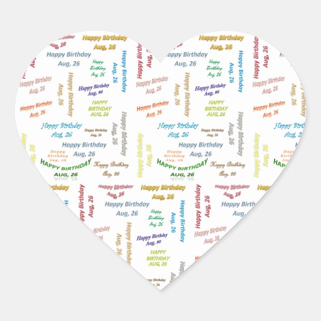 August, 26 Birthday Sticker (Front)