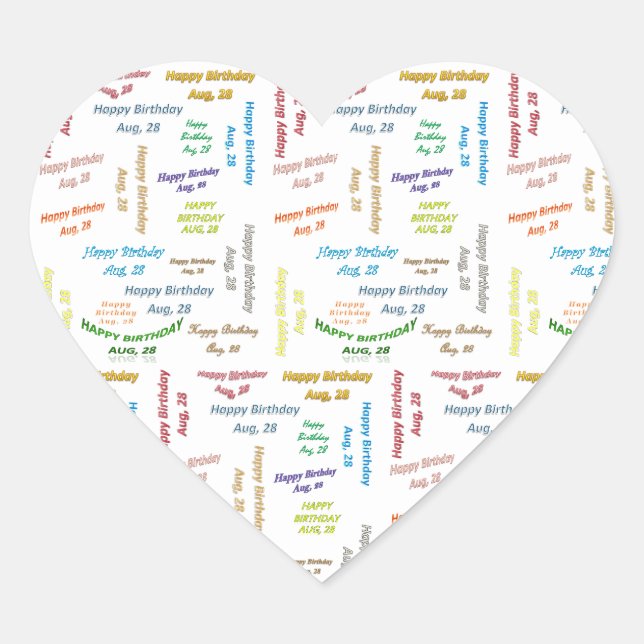 August, 28 Birthday Sticker (Front)