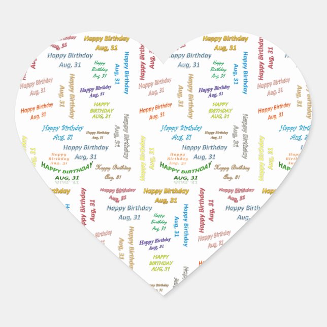 August, 31 Birthday Sticker (Front)