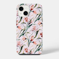 August Birth Flower Gladiolus Watercolor Pattern