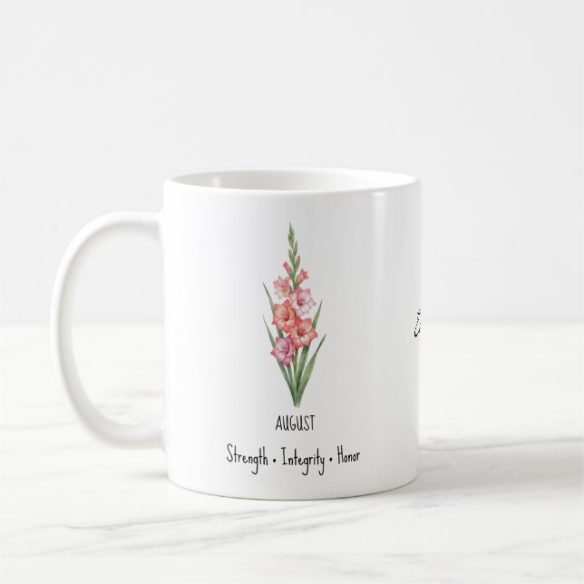 August Birth Flower Mug – Gladiolus (Left)