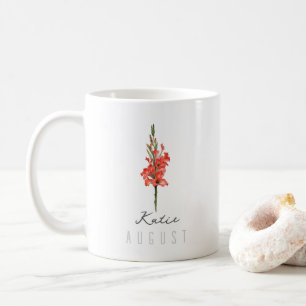 August Birth Month Flower w/Name – Gladiolus Coffee Mug
