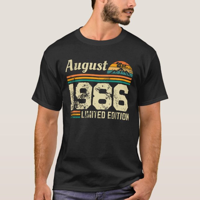 August Birthday Custom Year T-Shirt (Front)