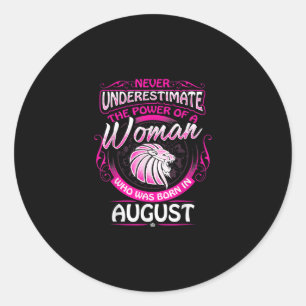 August Birthday Gift Woman Leo Zodiac Astrology Classic Round Sticker