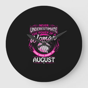 August Birthday Gift Woman Leo Zodiac Astrology Large Clock