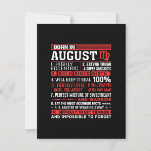 August Birthday Gifts - Born In August Virgo Invitation