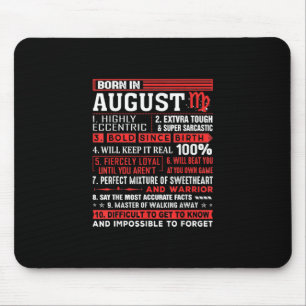August Birthday Gifts - Born In August Virgo Mouse Pad