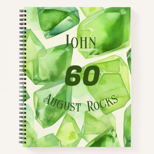 August Birthday or Anniversary Custom Name Notebook (Front)