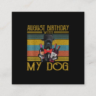 August Birthday With My Cane Corso Dog 2020 Square Business Card