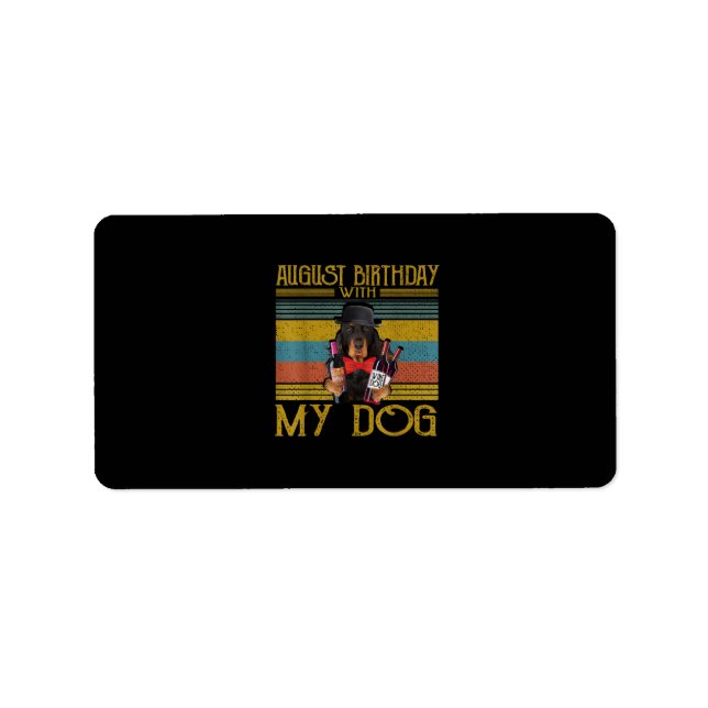 August Birthday With My Gordon Setter Dog 2020 Label (Front)