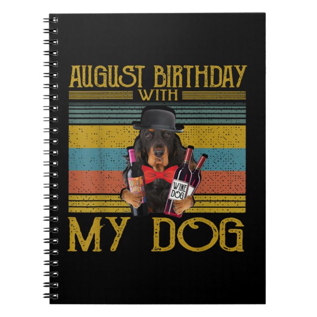 August Birthday With My Gordon Setter Dog 2020 Notebook (Front)
