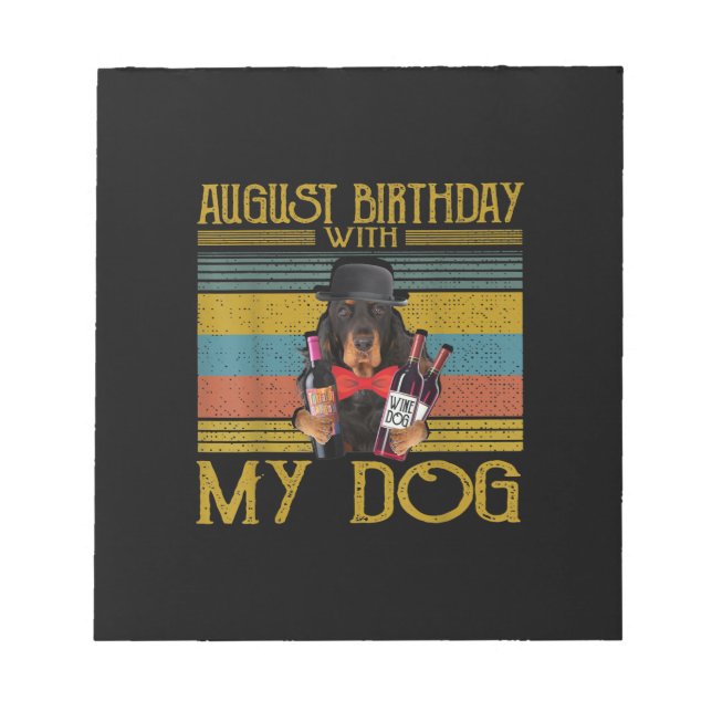 August Birthday With My Gordon Setter Dog 2020 Notepad (Front)