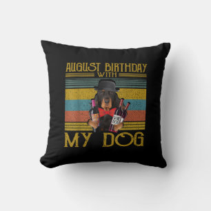 August Birthday With My Gordon Setter Dog 2020 Throw Pillow